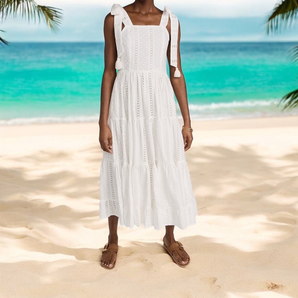 Mille Resort & Travel Daphne dress white size Medium 100% cotton